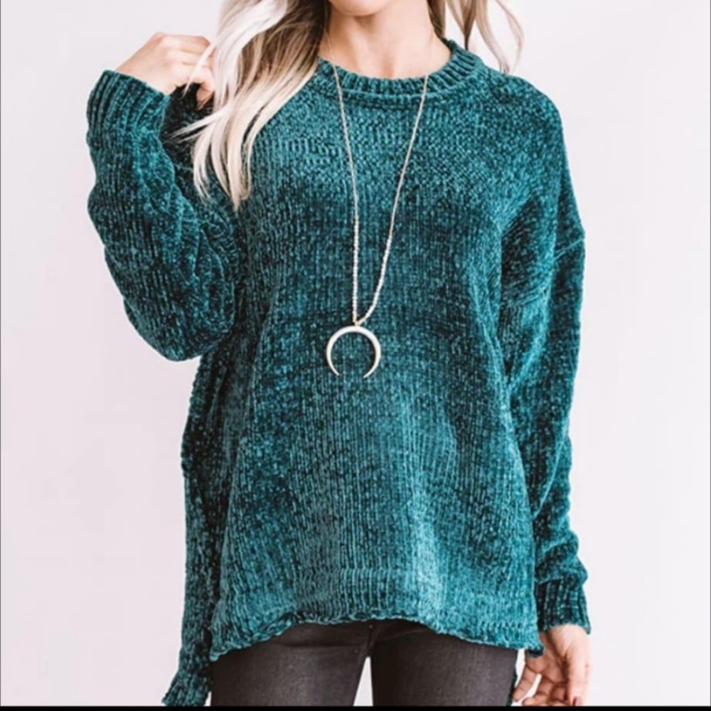 Jones New York Chenille Teal Sweater sz Small
